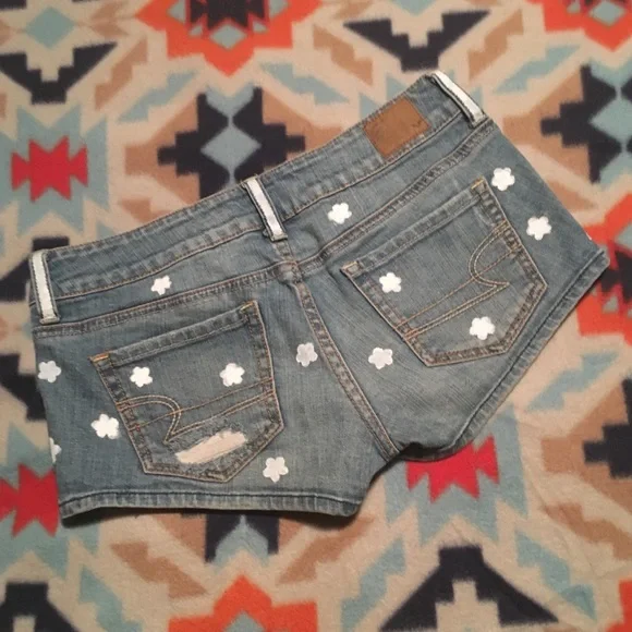American Eagle Outfitters Shorts Aeo Flower Painted Back
